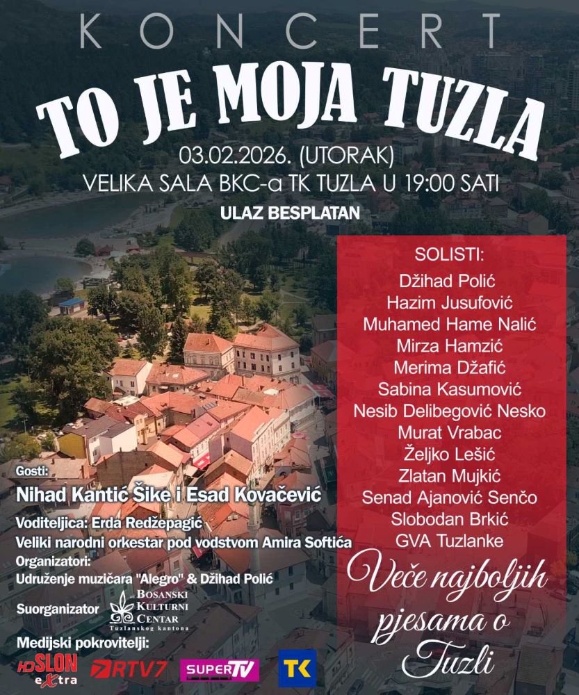 SUTRA U BKC-u – Koncert o Tuzli, za Tuzlu i Tuzlanke i Tuzlake te ljubitelje dobre pjesme