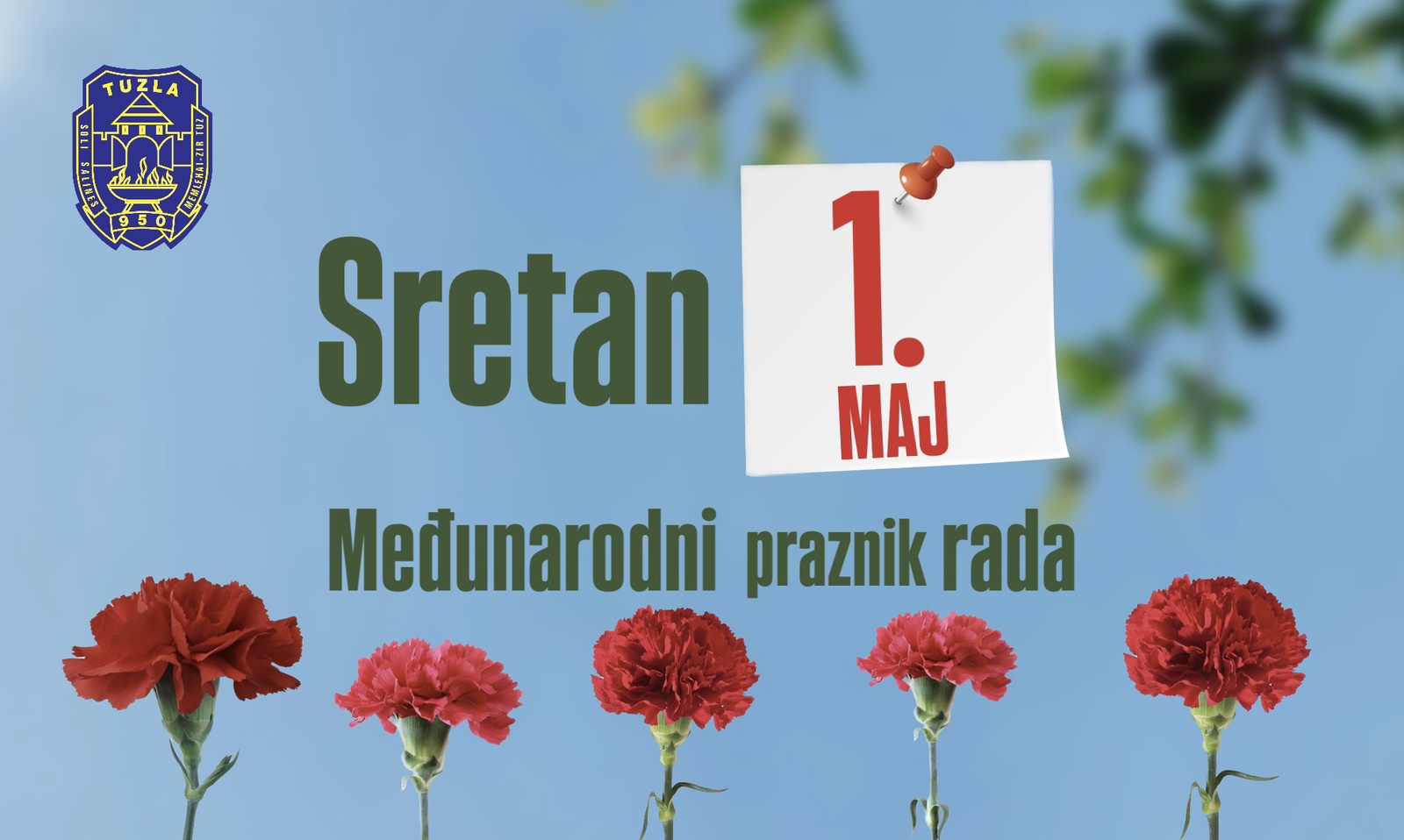 Čestitka gradonačelnika i predsjedavajuće Gradskog vijeća Tuzle u povodu obilježavanja 1. maja – Međunarodnog praznika rada