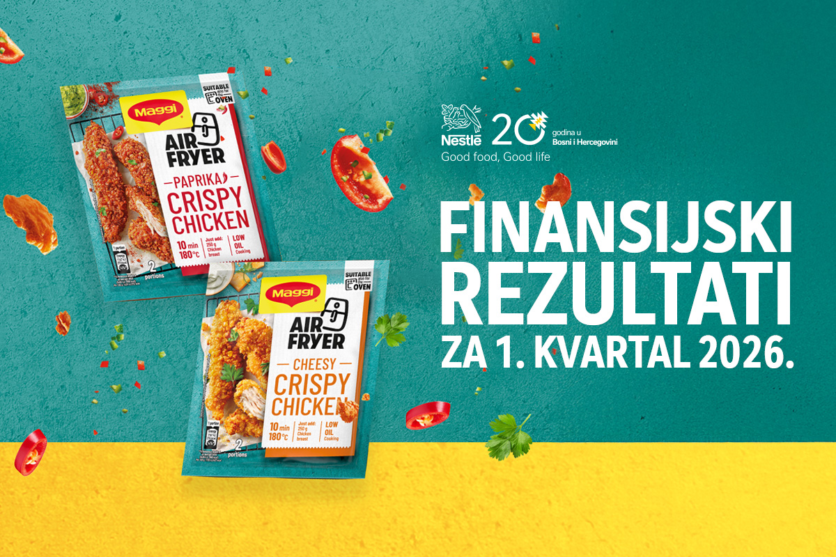 Nestlé objavio finansijske rezultate za prva tri mjeseca 2026. godine: Kontinuirani rast se nastavlja