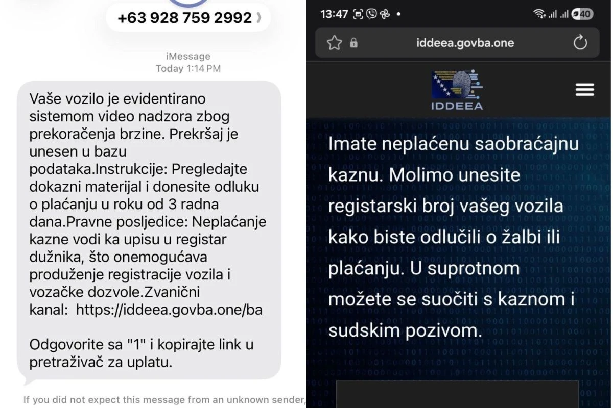 IDDEEA uputila hitno upozorenje građanima: Lažne poruke o saobraćajnim kaznama, ne otvarajte
