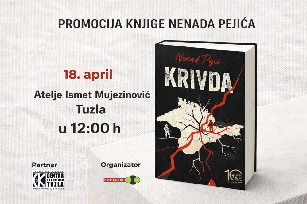 SUBOTA: Promocija romana „Krivda“ Nenada Pejića stiže u Tuzlu