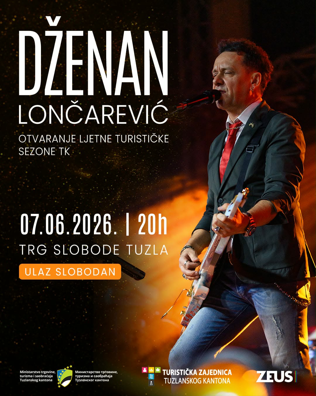 VELIKI POČETAK LJETA U TK! Koncert Dženana Lončarevića na Trgu slobode u Tuzli