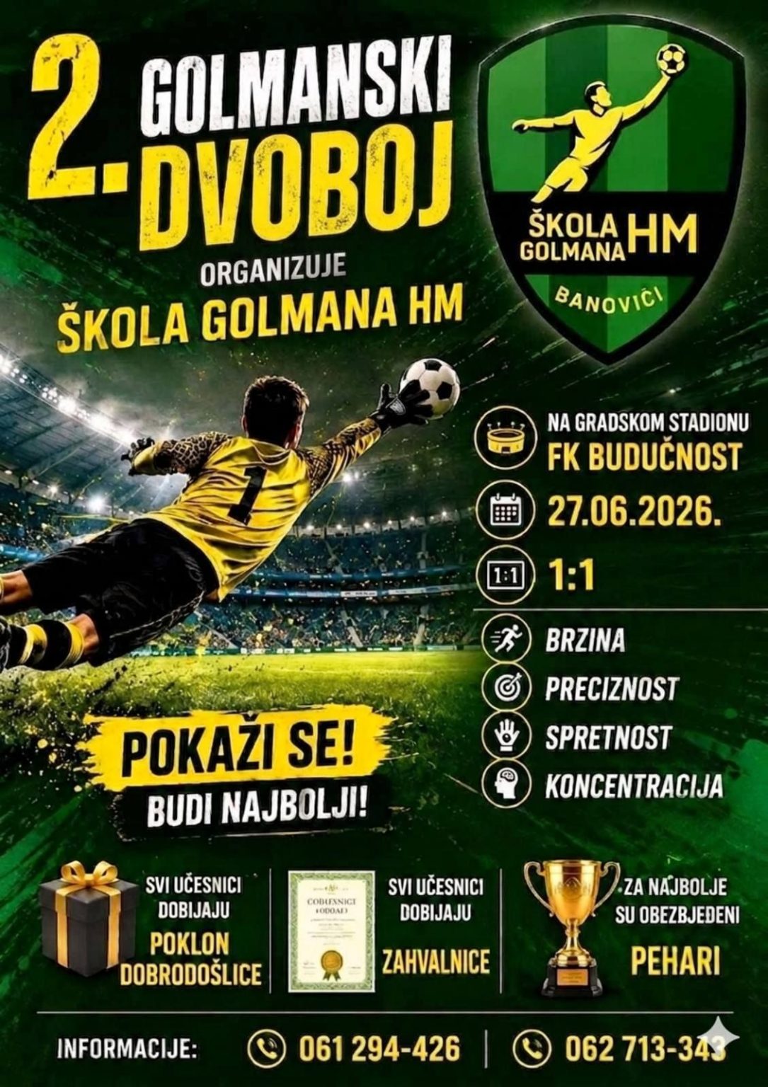 Misliš da tvoja mreža može ostati netaknuta? 2. Golmanski dvoboj u Banovićima: Mladi čuvari mreže pokazuju brzinu, spretnost i koncentraciju