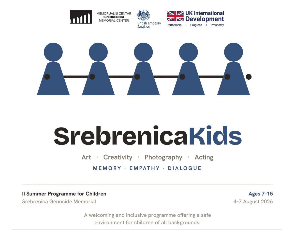 SrebrenicaKids 2026: Četverodnevni program kreativnih radionica za djecu u Memorijalnom centru Srebrenica